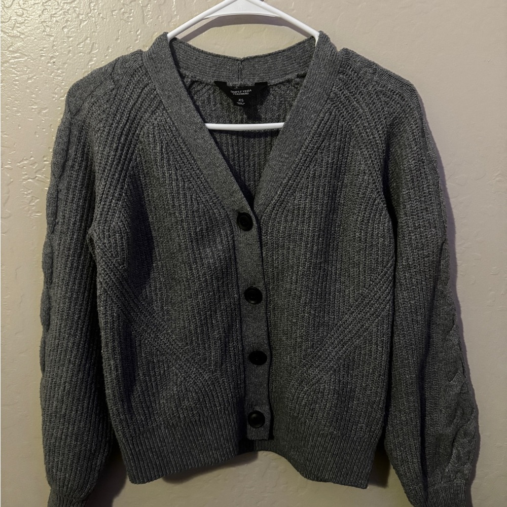 Simply Vera Vera Wang Charcoal Cardigan